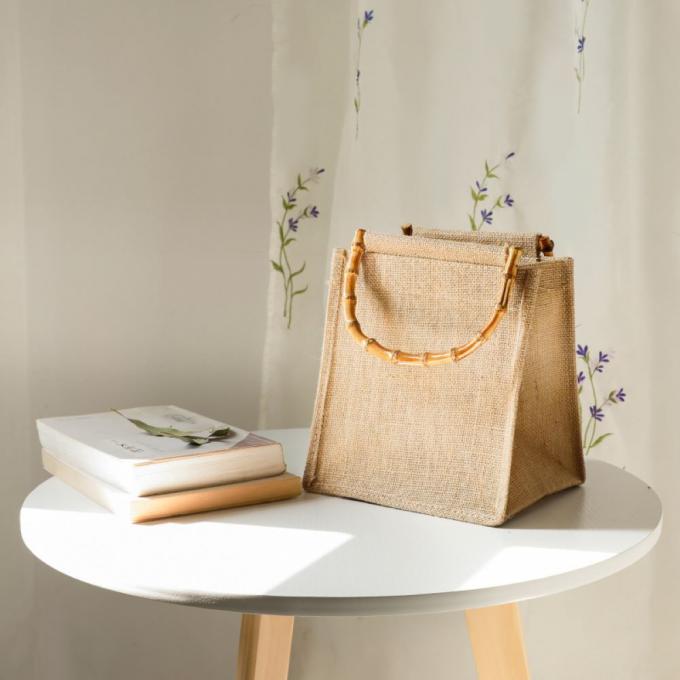 Bolsa de bambu redonda e semi-redonda com raiz de bambu para bolsa de mão de senhora 0