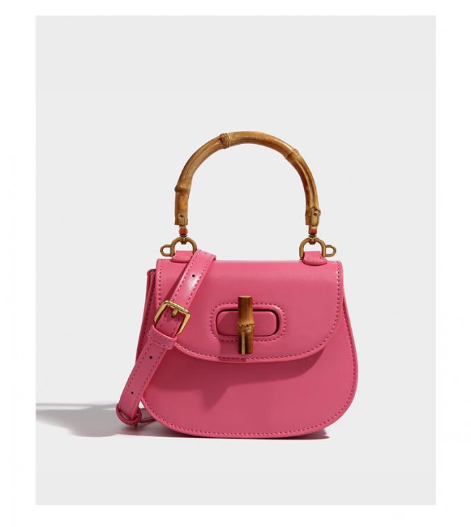 Bolsa de bambu redonda e semi-redonda com raiz de bambu para bolsa de mão de senhora 2