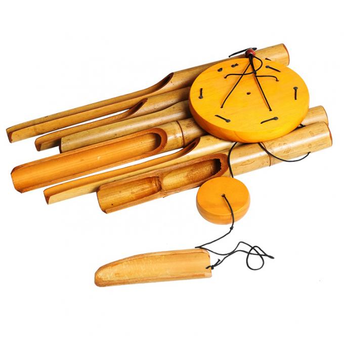 Sinos de vento de bambu com um tom profundo e incrível para decoração de jardim 4