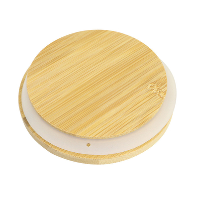 Tampas de bambu regulares do frasco de Mason Jar 70mm da boca com Straw Hole Reusable Jar Lids