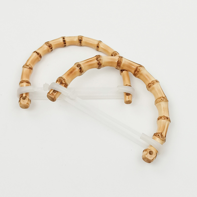 Alça de Bolsa de Bambu Punho de Bambu Natural para Bolsas e Clutches