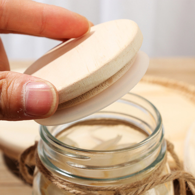Tampas de bambu do frasco da tampa Leakproof de Canninng com furo Straw Bottle Caps Kitchen Lids