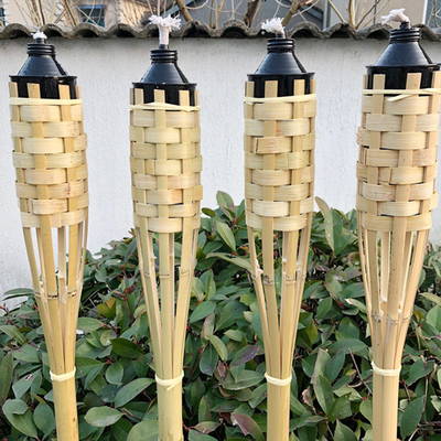 Tocha de bambu do ardor da decoração do jardim do partido de Luau com o cartucho do óleo do metal