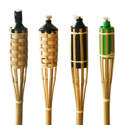 Gramado de bambu natural impermeável do jardim de Tiki Torches For Patio Yard do Rattan da tocha