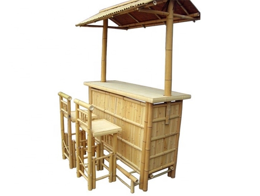 Barras Tiki de Bambu com Pintura em Verniz Com Balcão Mesa de Bebidas Barras de Praia Dobráveis
