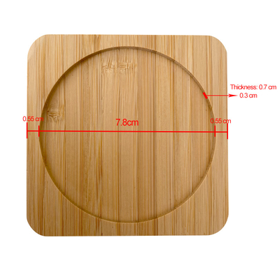 As pousas-copos de bambu de 6 blocos 9cm dão forma circularmente ao laser Logo Bar Home Cup Coasters