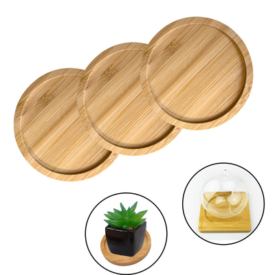 As pousas-copos de bambu da placa redonda de 6 blocos 9cm barram pousas-copos do copo da casa