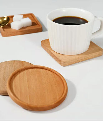 Pousas-copos bebendo vazias do copo de café das pousas-copos 9cm quadradas de madeira de bambu da bebida