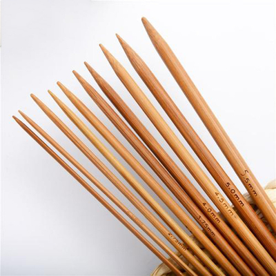 Ponto de bambu da matéria prima das agulhas de confecção de malhas agulha de crochê de bambu carbonizada do único