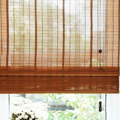 O rolo feito a mão de filtração claro do bambu protege acima da cortina de bambu do rolo de Windows a privacidade de proteção