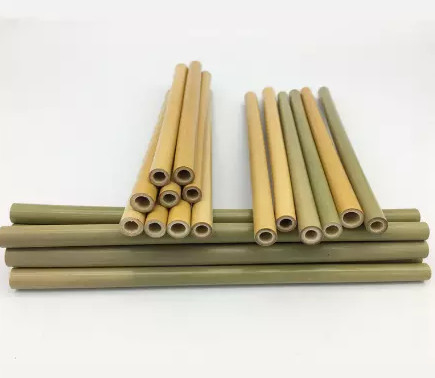 palhas de bambu descartáveis de 19cm naturais para a bebida Drinkings frio das crianças