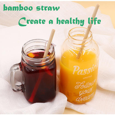 Degradable verde das palhas de bambu descartáveis naturais de 100% para o logotipo da etiqueta do laser das bebidas