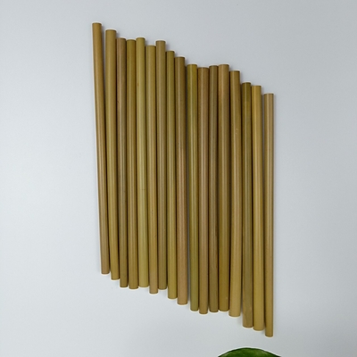 Palhas retas reusáveis de bambu biodegradáveis naturais feitas sob encomenda das palhas 20cm com escova