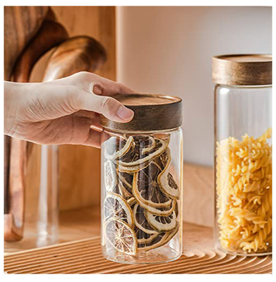 Tampas de colocação em latas reusáveis de bambu de madeira para o café das ervas do chá do armazenamento do cereal do alimento