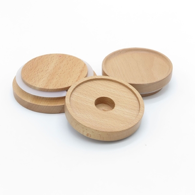 A vela do frasco de Ring Bamboo Jar Lid Storage do silicone range as tampas herméticas de bambu