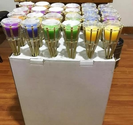 Tocha de bambu natural do partido exterior com o cartucho recarregável do óleo do metal da substituição