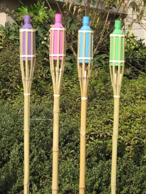 tocha de bambu natural de 115cm colorida para a celebração exterior do festival do partido de Luau
