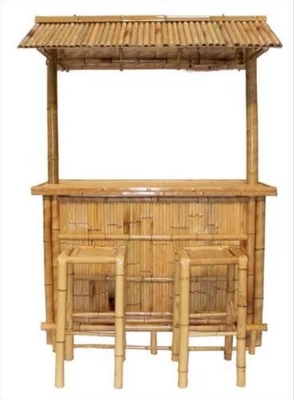Tamborete de bambu de Tiki Bar 2 do entretenimento da praia 4 de bambu impermeáveis com apoio traseiro