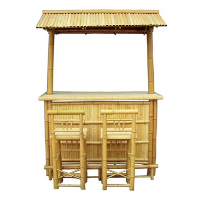 Bambu Tiki Bar With Roof da altura de 220 Cm tamboretes de barra de bambu de 4 partes