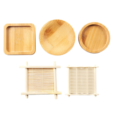 Pousas-copos de madeira de bambu carbonizadas impermeáveis leves para o Kitchenware de vidro