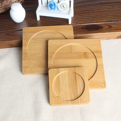 Tabela carbonizada impermeável Mat For Glass Cup do risco das pousas-copos de bambu vazias anti