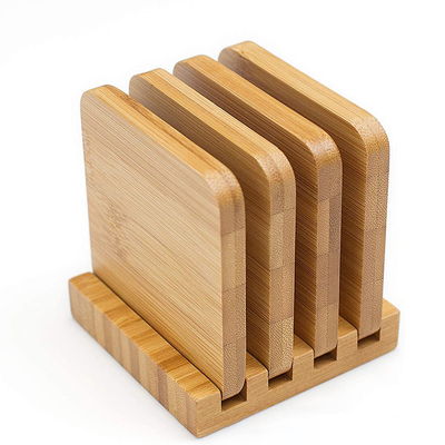 Tabela carbonizada impermeável Mat For Glass Cup do risco das pousas-copos de bambu vazias anti