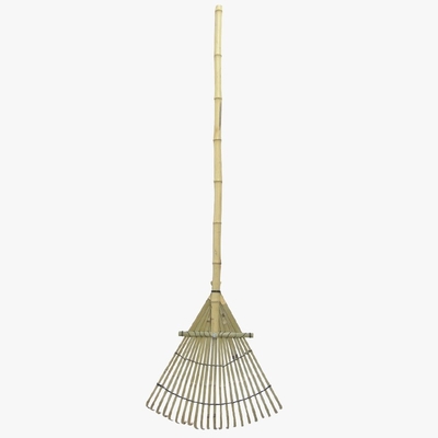 Ancinho de bambu feito a mão 1.40m 12 dentes para a lavagem seca e o jardim das folhas que limpam ancinhos de jardim naturais