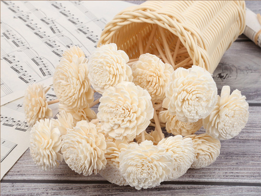 A madeira Scented secou Sola Flower Reed Diffuser 15cm com o feltro de lubrificação do algodão para decorativo