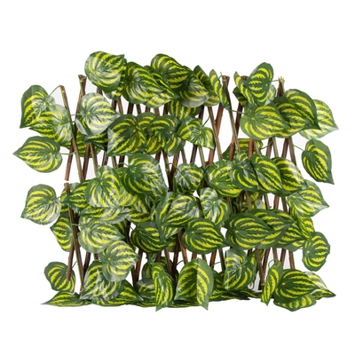 Planta verde plástica decorativa Mat Panel Artificial Leaves Fence para exterior