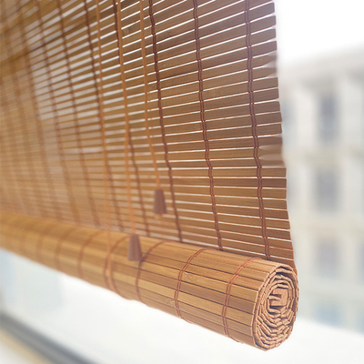Roman Bamboo Mat Rolling Curtain tecido instalou facilmente o obturador 180*180cm exterior