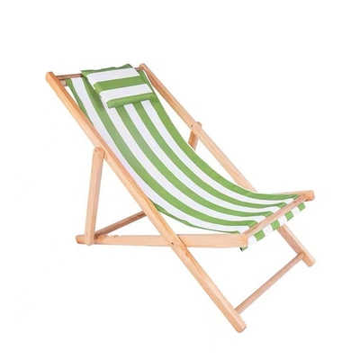 Terraço de jardim ao ar livre Cadeira relaxante de bambu Encosto ajustável em 4 posições Área de estar de lona