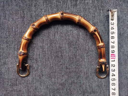 Punho de bambu natural do saco dos acessórios da bagagem para o semicírculo das mulheres