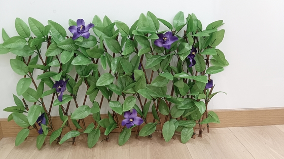 Planta verde plástica decorativa Mat Panel Artificial Leaves Fence para exterior