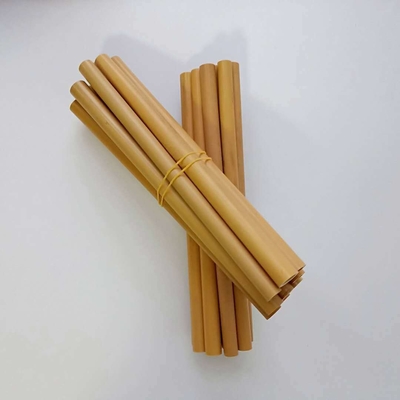Palhas retas reusáveis de bambu biodegradáveis naturais feitas sob encomenda das palhas 20cm com escova