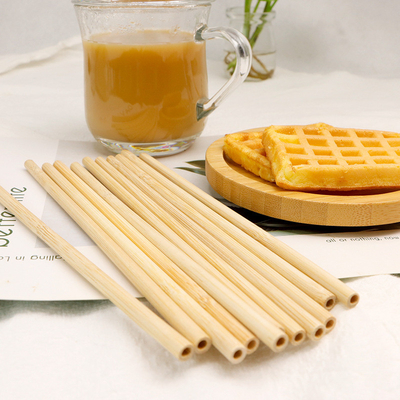 Degradable verde das palhas de bambu descartáveis naturais de 100% para o logotipo da etiqueta do laser das bebidas