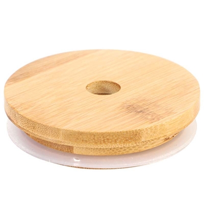 Tampas de bambu regulares do frasco de Mason Jar 70mm da boca com Straw Hole Reusable Jar Lids