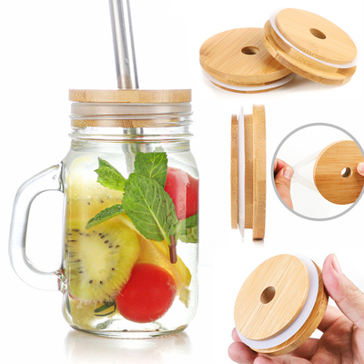 Frasco do armazenamento do alimento com a tampa de bambu para doces, cookie, arroz, açúcar, farinha, massa, porcas
