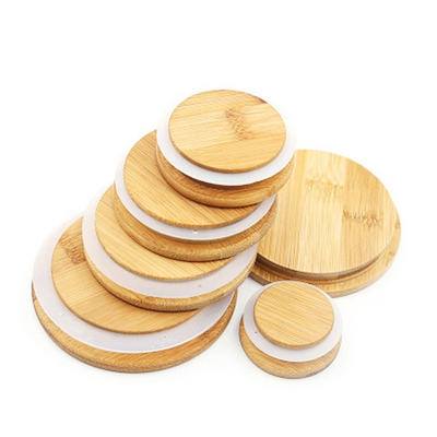 Frasco do armazenamento do alimento com a tampa de bambu para doces, cookie, arroz, açúcar, farinha, massa, porcas