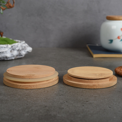 A vela do frasco de Ring Bamboo Jar Lid Storage do silicone range as tampas herméticas de bambu