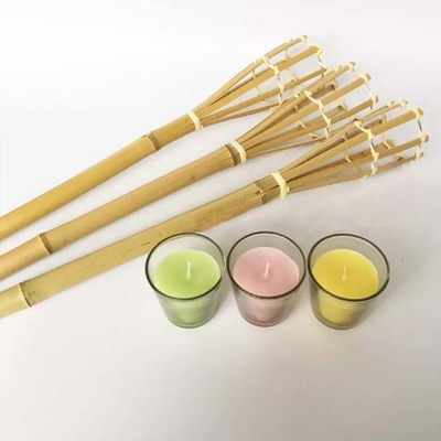 tochas de bambu do partido de Tiki Torch Hand Woven Bamboo do jardim de 115cm