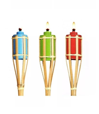 Tocha de bambu natural exterior Tiki Torch de bambu da decoração da plataforma da jarda