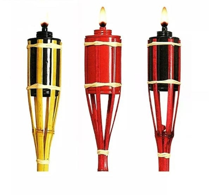 Tocha de bambu natural exterior Tiki Torch de bambu da decoração da plataforma da jarda