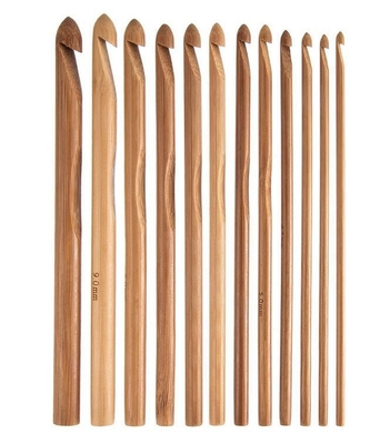 8 partes as agulhas de crochê de bambu de madeira de 1mm a de 2.75mm ajustaram agulhas de confecção de malhas Handcrafted
