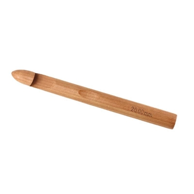 A agulha de crochê de madeira de bambu dos presentes feitos a mão ajustou a superfície lisa clara