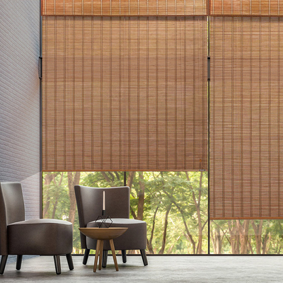 as cortinas de rolo de bambu exteriores de 2m rolam acima a prova amigável de Eco Sun das máscaras