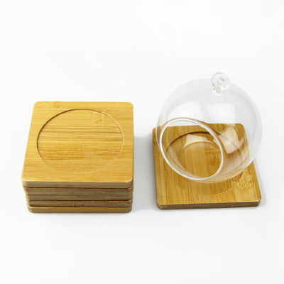 A placa de bambu natural de pouco peso das pousas-copos personalizou o teste padrão Logo For Cups do laser