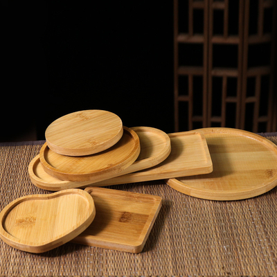 Tabela carbonizada impermeável Mat For Glass Cup do risco das pousas-copos de bambu vazias anti