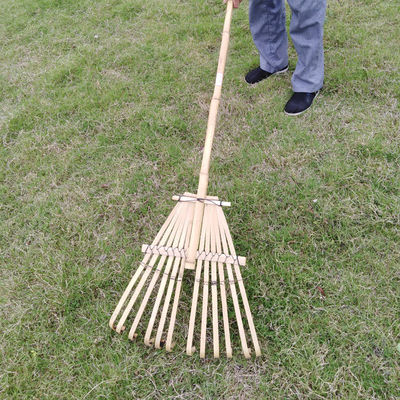 Bamboo Lawn & Leaf Rake – Sturdy Outdoor Tool for Gathering Leaves and Garden Debris 