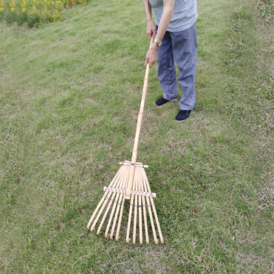 Grade amigável feito a mão de 9 ancinhos de jardim de Eco do ancinho de bambu do dente 120cm