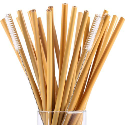 Palhinhas reutilizáveis de bambu natural duráveis descartáveis e biodegradáveis Inclui escova de limpeza